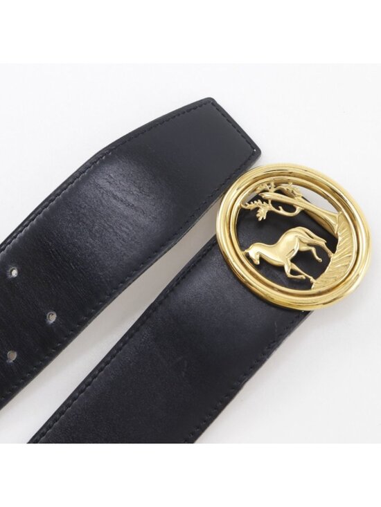 Hermes Hose Buckle Reversible Vintage Box Calf Gold Plated  display picture 3